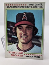 1978 Topps Nolan Ryan &#39;&#39;77 Record Breaker&#39; Card #6 - $5.00