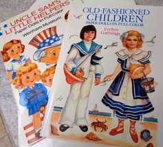 Old-Fashioned Children and Uncle Sam&#39;s Little Helpers Paper Doll Books uncut - £10.31 GBP