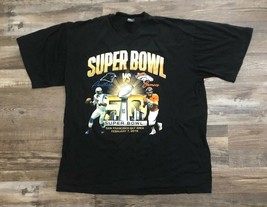 2016 Super Bowl 50 Peyton Manning &amp; Cam Newton Super Bowl T-Shirt Black ... - $27.80