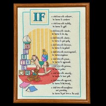 Completed Framed Cross Stitch Poem &quot;If a Child...&quot; Personalized HEATHER Vintage - £11.50 GBP