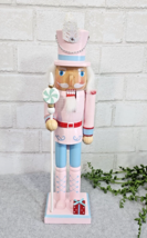 Pink Blue King Guard Nutcracker Sugarplum Peppermint Wooden Shabby Chic 14&quot; NEW - £35.48 GBP