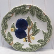 1999 Charter Club Home Summer Grove Embossed Salad Plate Plum 8,5&quot; - $15.80