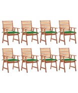  Patio Chair Set of 8 Brown with green cushions - $16,092.52 MXN