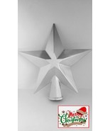 7&quot; CHRISTMAS STAR 18cm Tree Topper XMAS SILVER 3Dprint Hand Finished USA... - $14.84