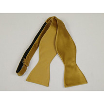 Men's Self Bow Tie By Hand J.Valintin Collection Solid Satin #92548 Gold image 2
