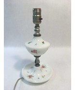 Vintage Milk White Porcelain Lamp Base Dish Around Base Flower Decor Lim... - £28.23 GBP
