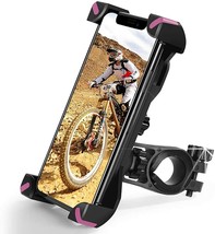 Bike Phone Mount 360°Rotation,Universal Motorcycle Handlebar Mount Bicycl (Pink) - £7.78 GBP