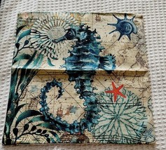 PILLOW COVER Ocean Teal  Sea Horse Home Decor Decorative Pillow Case 17X... - $6.93