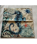 PILLOW COVER Ocean Teal  Sea Horse Home Decor Decorative Pillow Case 17X... - €6,00 EUR