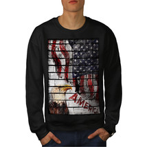 Wellcoda American Eagle Flag USA Mens Sweatshirt, Eagle Casual Pullover Jumper - £23.67 GBP+