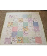 Handmade Pastel Flannel Unisex Baby Quilt Square  40.5&quot;x40.5&quot; NEW  - £30.86 GBP