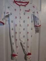 Nwt - Carter's Santa Claus "My 1ST Christmas" Size 6M Long Sleeve Footed Romper - $16.99