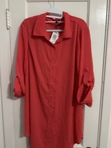 Torrid Hot Pink Long Sleeve Button Up Shirt Dress Size 1XL - £33.00 GBP