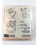 Stampin’ Up! Festival Friends Wood Rubber Stamp Set NEW Uncut Retired 2000 - $202.36 MXN