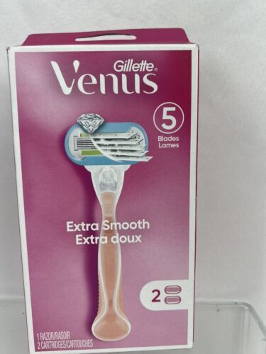 Venus Extra Smooth Pink Razor Handle + 2 Blade Refill Cartridges COMBINE... - $6.99