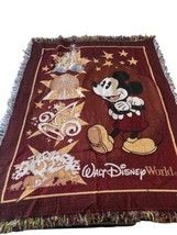 Walt Disney World Tapestry Throw Blanket Afghan Mickey Mouse Theme Parks... - $55.74