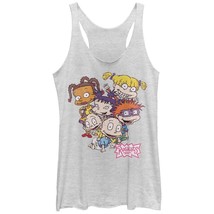 Rugrats Nickelodeon Rugrats Pile White Juniors Racerback Tank Top White - £8.64 GBP