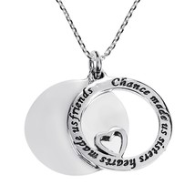 &quot;Chance made us sisters &quot; Friendship .925 Silver Necklace - £12.36 GBP