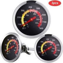 BBQ Temp Gauge Temperature Heat Display 3pcs Thermometer for Charcoal Gas Grill - £16.37 GBP