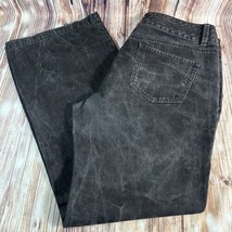 Loft MARISA Womens Size 14 Black Marbled Wide Flare Leg Jeans Denim Pants 35x31 - £14.93 GBP