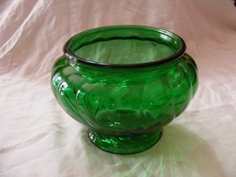 Vintage Green Glass Napco 1192 Cache Pot Planter Vase w/Swirl Pattern - $697.02 MXN