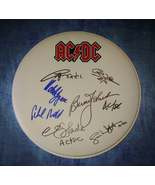 AC/DC 7x Band Hand Signed Drum Head Chris Slade, Phil Rudd, Simon Wright - £799.35 GBP