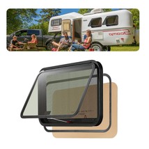 Exit RV Window 36" W x 22" H Emergency Push Out Window W/ Screen & Ring - $245.49