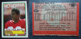1983 Topps #167 Dwight Hicks 49ers Misprint Error Oddball Football Card - £6.27 GBP