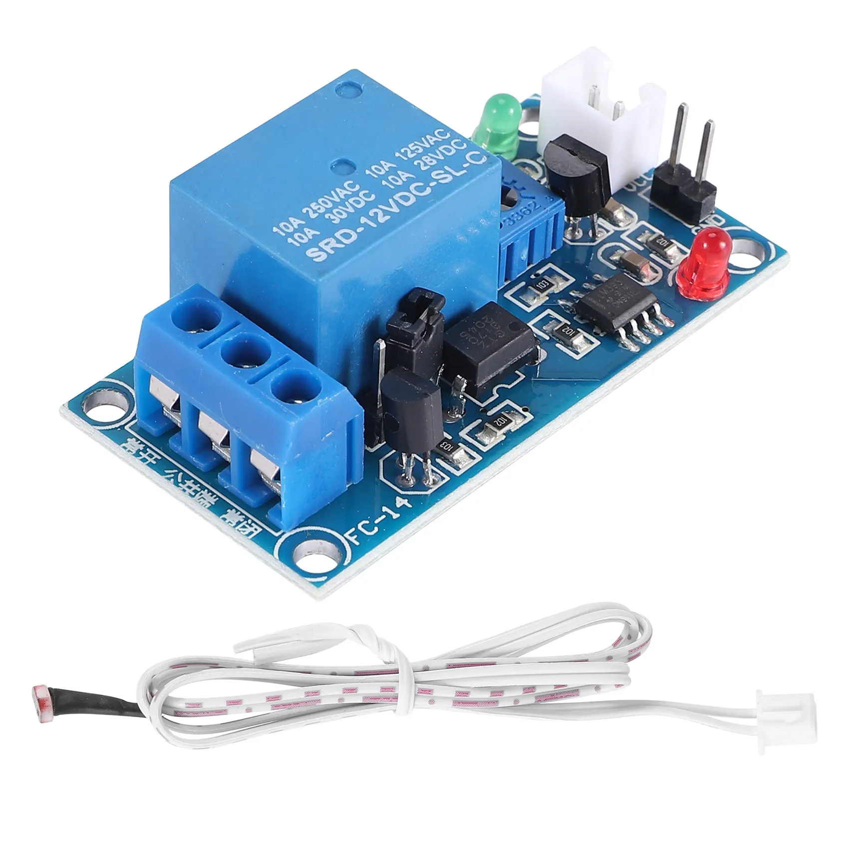 DC 12V Photoelectric Switch Sensor Relay Module 50mmx25mm w 2 Cable - £40.87 GBP