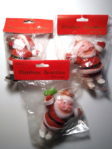 Santa Claus Lot Of 3 Christmas Flocked Ornaments Sealed Ocean Desert Sales 1979 - $40.50