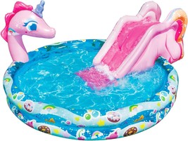 Spray &#39;N Splash Unicorn Pool Length 78 in Width 60 in Height 32 in Infla... - £78.52 GBP