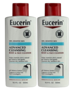Set Of 2 Eucerin Advanced Cleansing Body and Face Cleanser Fragrance and... - $26.99