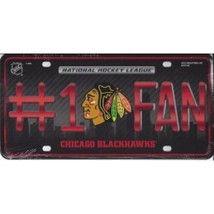 Chicago Blackhawks Team Logo Nhl Hockey Number One Fan License Plate Made In Usa - £23.59 GBP