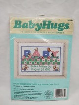 BabyHugs Baby Birth Record Counted Cross Stitch 7&quot; X 5&quot; - $9.89