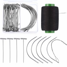 70 Pieces Wig Making Pins Needles Set, Wig T Pins And C Curved Needles With 328  - £11.70 GBP