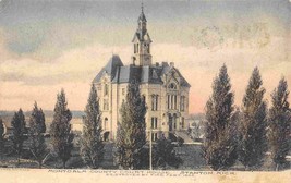 Montcalm County Court House Fire 1905 Stanton Michigan 1909 handcolored postcard - £7.36 GBP