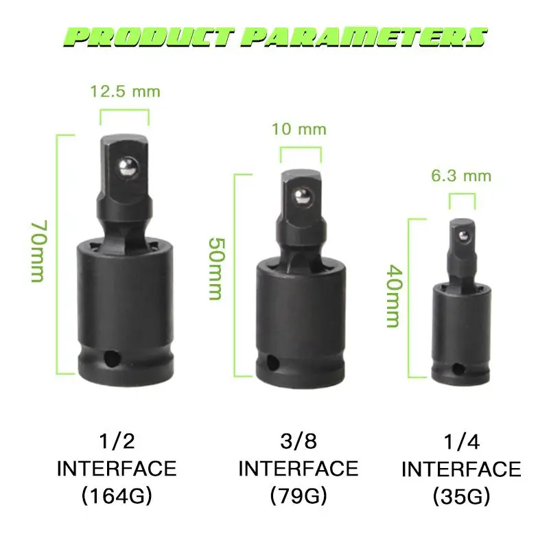 Universal Adjustable Joint Socket Set 1/4&quot; 3/8&quot; 1/2&quot; Pneumatic Universal Joint S - £179.17 GBP