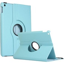 Leather Flip Rotating Portfolio Stand Case LIGHT BLUE for iPad 5/iPad 6 9.7&quot; - £5.40 GBP
