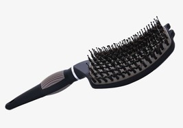 Curved Vented Boar Bristle Styling Hair Brush For Any Hair Type Men,Women &amp; Kids - £8.02 GBP