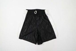 Vtg 90s Streetwear Mens M Above Knee Color Block Silky Nylon Shorts Black USA - £53.56 GBP