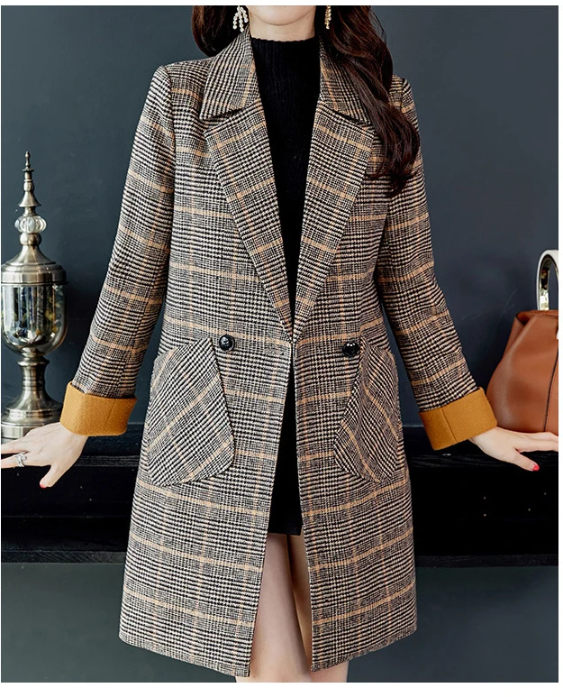New Trench Coat for  es Clic Double Breasted Long Coat Outerwear manteau femme h - £120.54 GBP