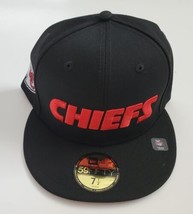Kansas City Chiefs New Era 5950 Fitted Hat Adult Size 7 1/2 - £36.67 GBP