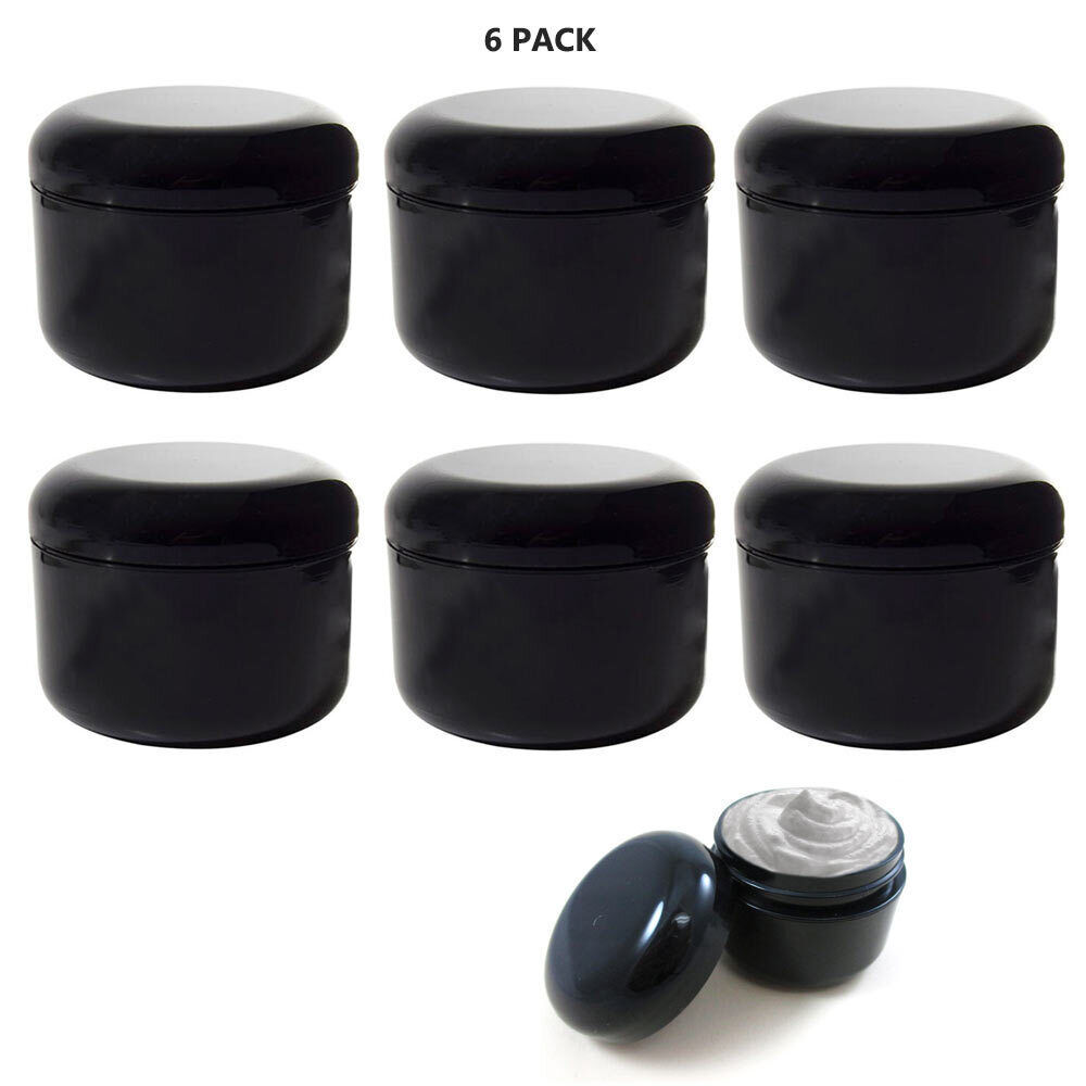 Primary image for 6 Pc Plastic Jars Cosmetic Sample Container Pot Cream Double Wall Lotion 1.7Oz