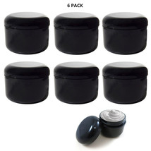 6 Pc Plastic Jars Cosmetic Sample Container Pot Cream Double Wall Lotion... - £18.01 GBP