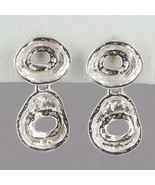 Retired Silpada SMALL Sterling Dual-Finish WELL ROUNDED Drop Earrings P1988 - £27.45 GBP