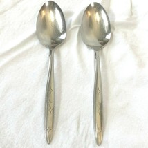 Vintage Rogers Oneida Sunburst 2 Serving Spoons Atomic Starburst Stars UT - £10.63 GBP