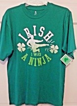 Irish I Was A Ninja Boy&#39;s 2XL Green Cotton T-SHIRT New - £7.87 GBP