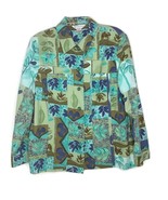 Allison Daley Womens Jacket Size 18 Button Front  Hand Pockets Green Floral - $19.97