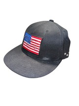 Billabong Black Fitted Cap Hat Flag USA Size 6 7/8 - 7 1/4 - $24.75