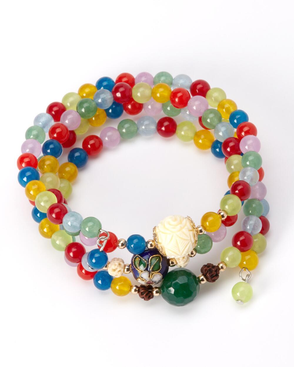 Smithsonian Agate Gemstones Wrap Bracelet NEW - $24.99